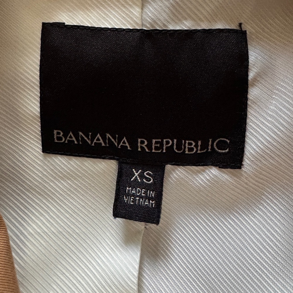 Banana Republic Limonta Trench Coat Jacket Modern Bow Tie Sleeve Tan XS - Picture 11 of 13